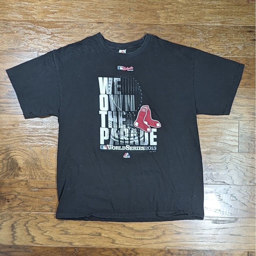 Boston Red Sox Majestic SS T-Shirt Men's Size XL‎ Black World Series 2013 MLB AL